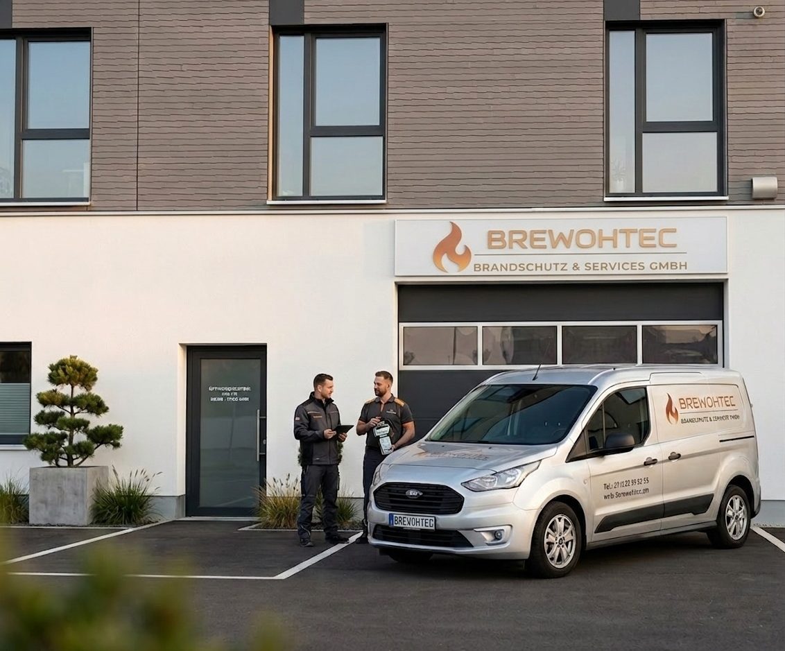 Brewohtec Büro vor dem Büro von BREWOHTEC Brandschutz & Services GmbH